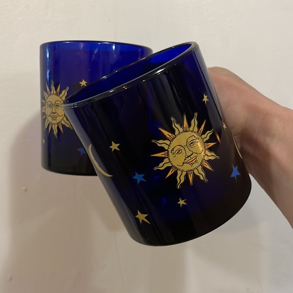 Celestial Libby Moon & Stars Blue Glass Mug - Picture 2 of 6